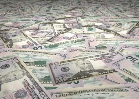 50 Dollar Bills Stock Illustration