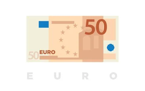 50 euro money banknotes of Europe - minimalistic Stock Illustration