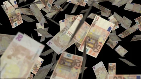 50 Euro Notes Falling Stock Footage 86646362