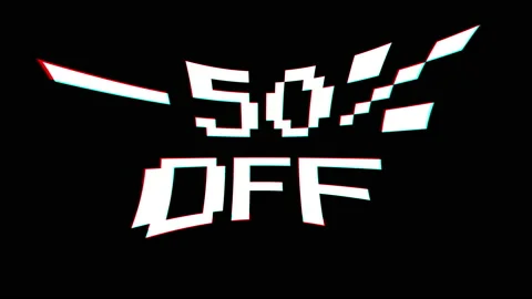 -50% off  glitch animation. Stock Footage 171790169