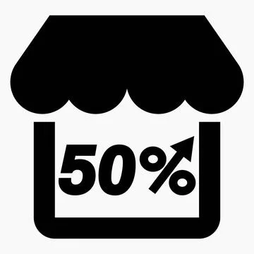 50% increase in store sales Stock Illustration