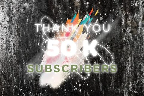 50 K  subscribers celebration greeting banner with  Gleam Design Stock Illustration