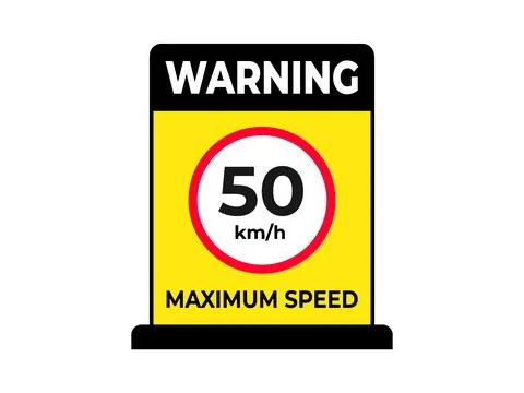 50 km per hour maximum speed limit traffic sign illustration Stock Illustration