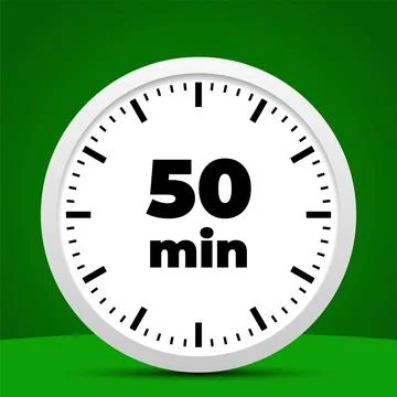 50 minute time clock countdown number icon design Stock Illustration