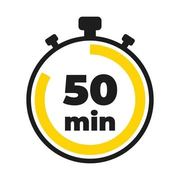 50 minute time clock countdown number icon design Stock Illustration