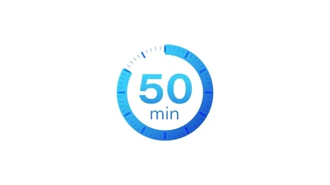 The 50 minutes timer. Stopwatch icon in flat style. Motion graphics. Video stock 156580270