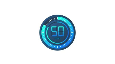 The 50 minutes timer. Stopwatch icon in flat style. Motion graphics. Video stock 156581229