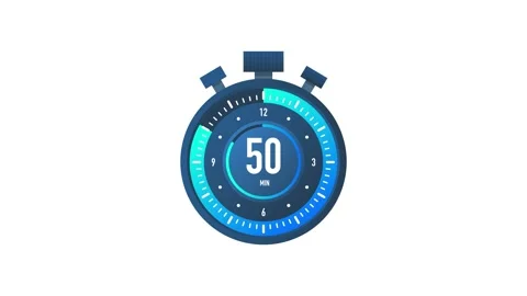 The 50 minutes timer. Stopwatch icon in flat style.Motion graphics. Video stock 156581567
