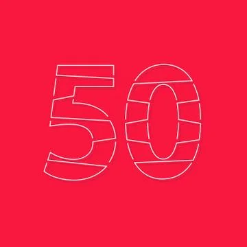50 number, linear stroke font. Modern trendy, creative style design. For logo Stock Illustration