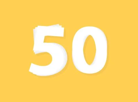 50 Number vector, modern layers design font. Eps10 illustration Stock Illustration