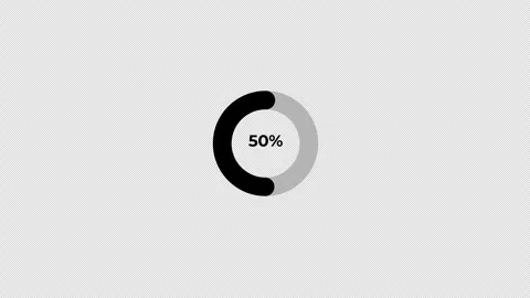 50 Percent Circular Pie Chart Animation Stock Footage 339366756