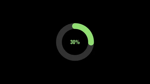 50 Percent Circular Pie Chart Progress Animation with Transparent Background Stock Footage 339582344