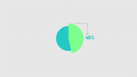50 Percent Circular Pie Chart Indicator Animation Stock Footage 343541585