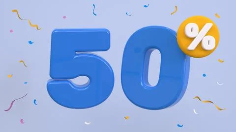 50 percent Off. Discount creative composition. 50% symbol with decorative o.. Stock Illustration