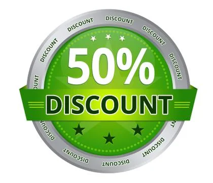50 percent discount Stock Illustration