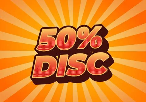 50 percent discount. Text effect in 3D style with good colors Stock Illustration