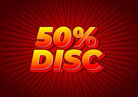 50 percent discount. Text effect in 3D style with good colors 스톡 일러스트