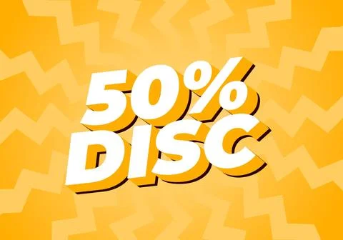 50 percent discount. Text effect in 3D style with good colors Stock Illustration
