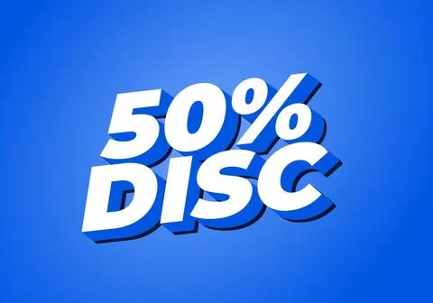 50 percent discount. Text effect in 3D style with good colors 스톡 일러스트