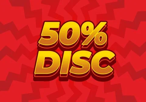 50 percent discount. Text effect in 3D style with good colors Stock Illustration