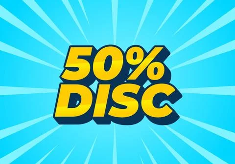 50 percent discount. Text effect in 3D style with good colors Stock Illustration