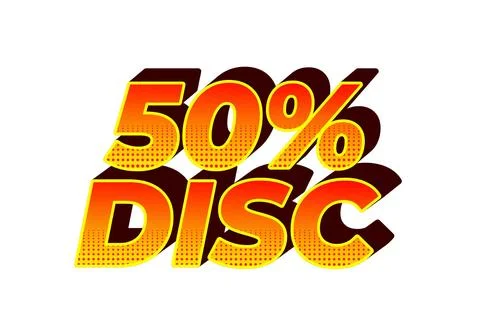 50 percent discount. Text effect in 3D style with good colors Stock Illustration