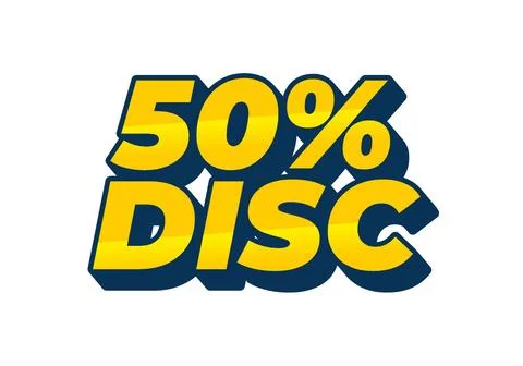 50 percent discount. Text effect in 3D style with good colors Stock Illustration