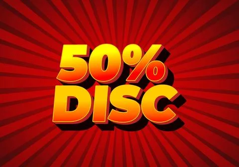 50 percent discount. Text effect in 3D style with good colors Stock Illustration