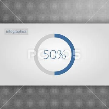 50 percent pie chart symbol. Percentage vector infographics. Circle ...