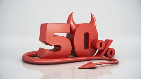 50 percent red devil Stock Illustration
