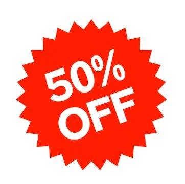 50 percent off sticker Stock Illustration