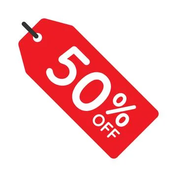 50 percent off tag vector icon on white background Stock Illustration