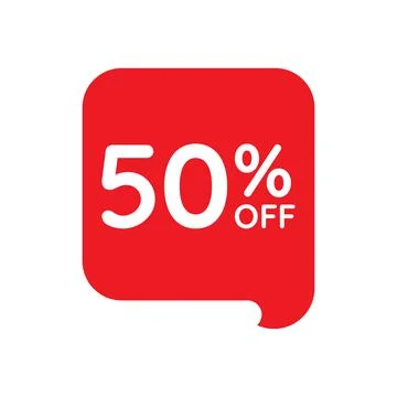 50 percent off tag vector icon on white background Stock Illustration