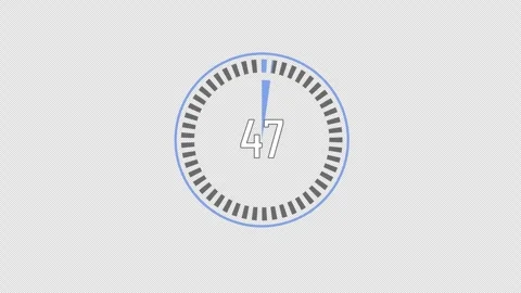 50 Second Digital Circular Countdown Timer Stock Footage 343629124