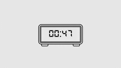 50 Second Digital Countdown Timer Animation 4K with Transparent Background Stock Footage 337003745
