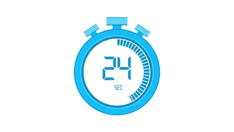 The 50 second, stopwatch icon. Stopwatch icon in flat style, timer on on color Видео 151560457