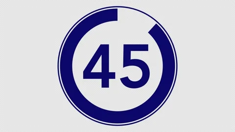 50 seconds simple countdown timer (dark blue on transparent background) Stock Footage 166980220