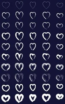 50 Shapes of Heart (dark blue invert) Stock Illustration