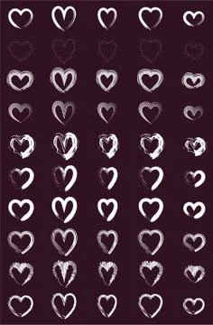 50 Shapes of Heart (dark red invert) Stock Illustration