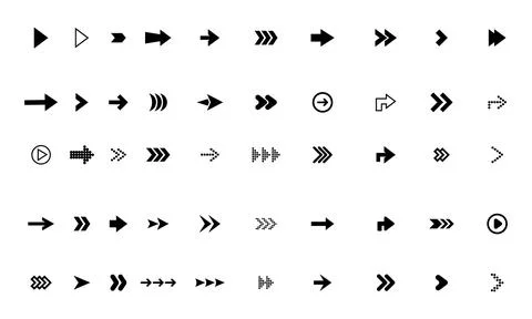 50 Swipe up Vector arrow icon set Stock Illustration