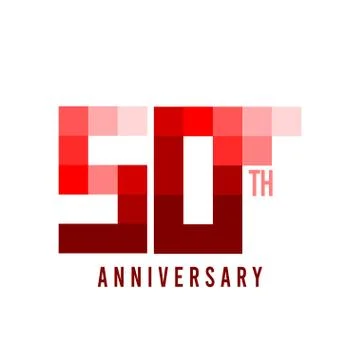 50 th Anniversary Pixel Model Vector Template Design Illustration Stock Illustration