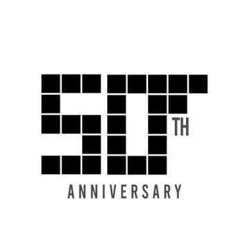 50 th Anniversary Pixel Model Vector Template Design Illustration Stock Illustration