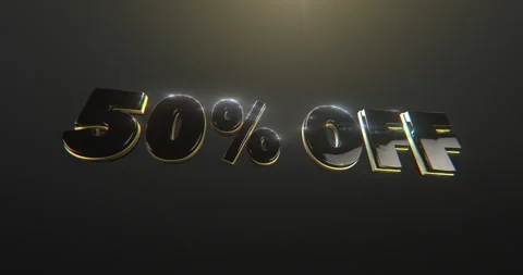 50% Off Title in a 3D animation Stock Footage 251600457