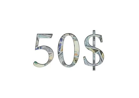 $ 50. Us dollar banknotes. The texture of the money. Isolated on white backgr Stock Photos