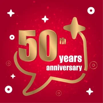 50 year anniversary celebration, vector design for celebrations, invitation Stock Illustration