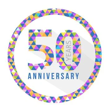50 year anniversary triangle shape sign pattern Stock Illustration