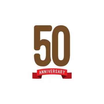 50 Year Anniversary Vector Template Design Illustration Stock Illustration