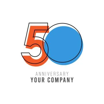 50 Year Anniversary Vector Template Design Illustration Stock Illustration