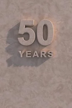 50 years 3d text Stock Illustration