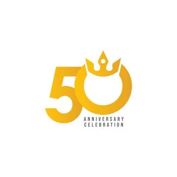 50 Years Anniversary Celebration Vector Template Design Illustration Stock Illustration